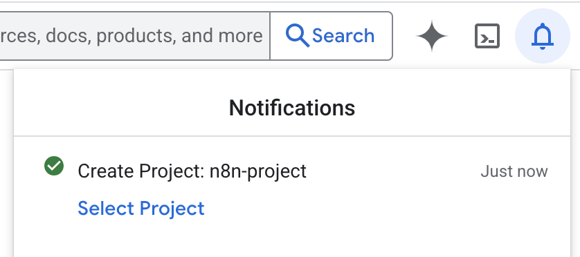 Google Cloud Console - Select project