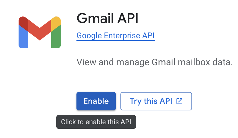 Google Cloud Console - Enable Gmail API